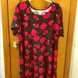 LuLaRoe XL Carly - Legging Material- Black Floral